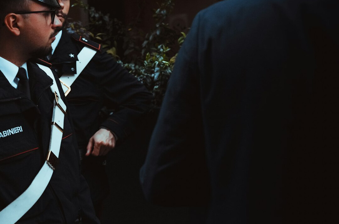 security guard apprehending thief