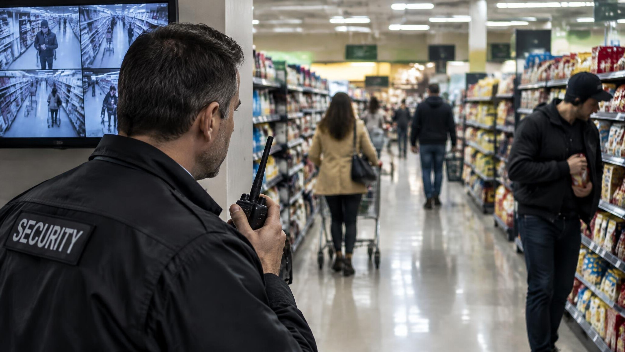 expert store detective in supermarket